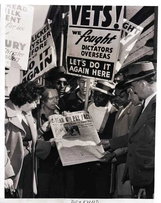 Framed Print : Chrysler Picketers with Signs Read Contract Framed Print : Chrysler Picketers with Signs Read Contract