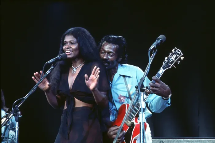 Framed Print : Chuck Berry Performing With His Daughter Framed Print : Chuck Berry Performing With His Daughter