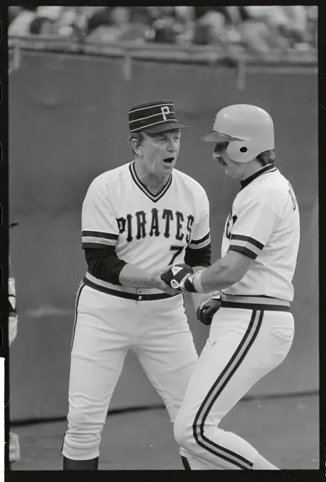 Framed Print : Chuck Tanner Congratulating Dale Berra Framed Print : Chuck Tanner Congratulating Dale Berra
