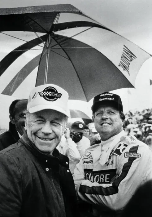 Framed Print : Chuck Yeager and A.J. Foyt Under Umbrella Framed Print : Chuck Yeager and A.J. Foyt Under Umbrella