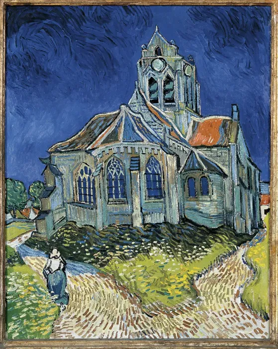 Framed Print : The Church at Auvers, by Vincent Van Gogh, 1890, 19th Century, oil on canvas, cm 94 x 74 Framed Print : The Church at Auvers, by Vincent Van Gogh, 1890, 19th Century, oil on canvas, cm 94 x 74