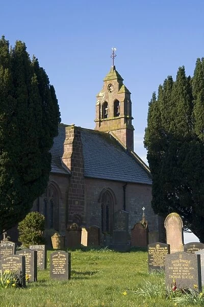 Church with cemetery, Lake District, Cumbria, England