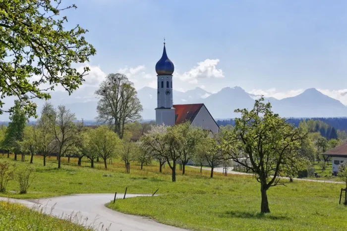 Framed Print : Church, Dettendorf, Bad Feilnbach, Upper Bavaria, Bavaria, Germany Framed Print : Church, Dettendorf, Bad Feilnbach, Upper Bavaria, Bavaria, Germany
