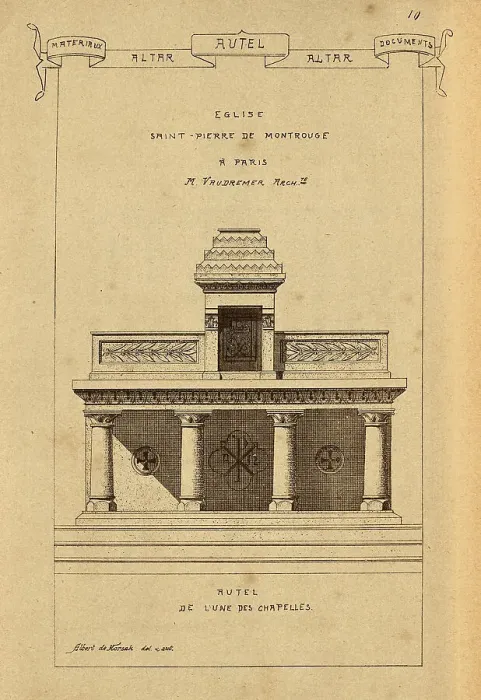 Framed Print : Church, ecclesiastical architecture, Altar, History of architecture, decoration and design, art, French, Victorian, 19th Century