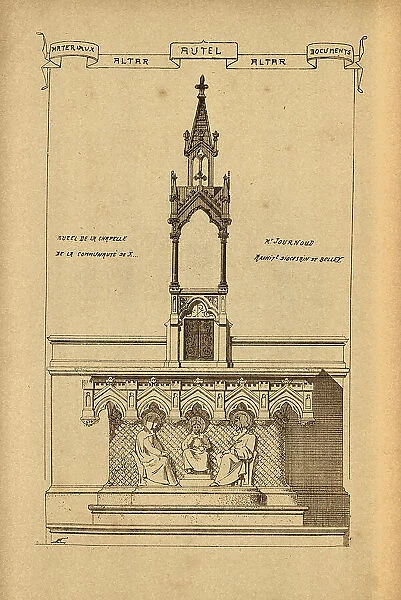 Church, ecclesiastical architecture, Altar, History of architecture, decoration and design, art, French, Victorian, 19th Century