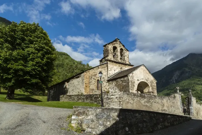 Framed Print : The church at Esquieze Sere, Hautes Pyrenees, France