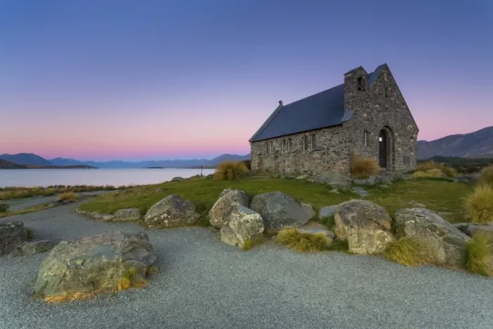 Framed Print : Church of the Good Shepherd at Lake Tekapo at the blue hour, behind the Southern Alps, Lake Tekapo, Canterbury Region, New Zealand Framed Print : Church of the Good Shepherd at Lake Tekapo at the blue hour, behind the Southern Alps, Lake Tekapo, Canterbury Region, New Zealand