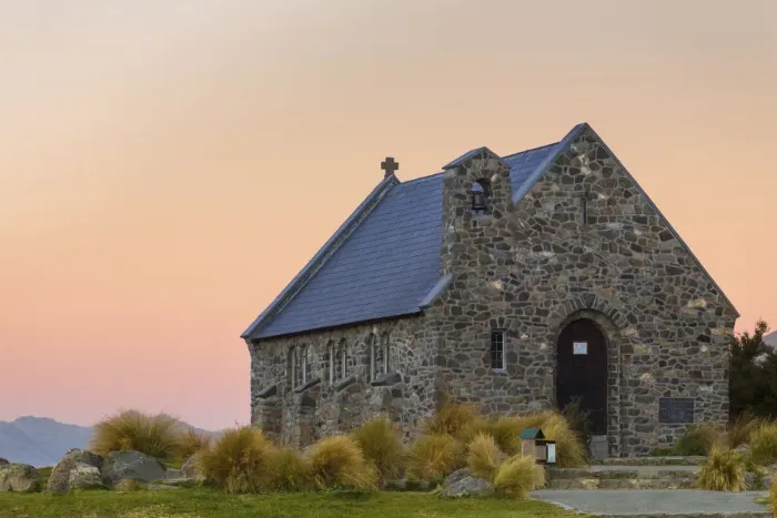 Framed Print : Church of the Good Shepherd at Lake Tekapo in the evening light, Lake Tekapo, Canterbury Region, New Zealand Framed Print : Church of the Good Shepherd at Lake Tekapo in the evening light, Lake Tekapo, Canterbury Region, New Zealand
