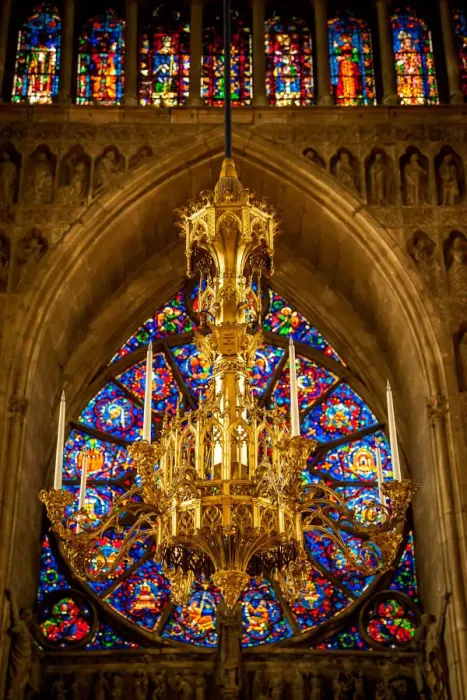 Framed Print : Church painted glass and Chandelier on Notre-Dame de Reims, Reims Cathedral Framed Print : Church painted glass and Chandelier on Notre-Dame de Reims, Reims Cathedral