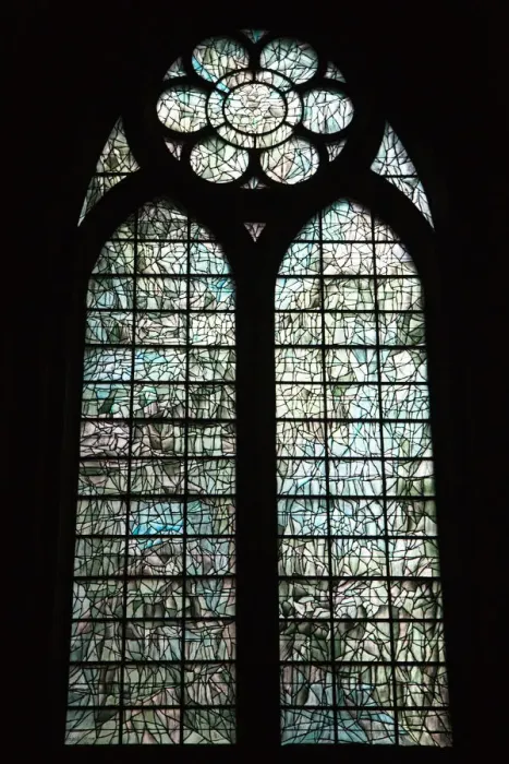 Framed Print : Church painted glass on Notre-Dame de Reims, Reims Cathedral