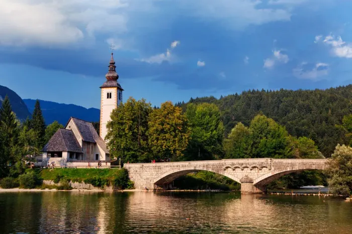 Framed Print : Church of Saint John by Lake Bohinj Framed Print : Church of Saint John by Lake Bohinj