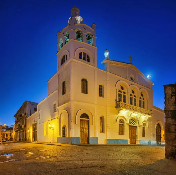 Framed Print : Church of San Nicolas de Bari illuminated at dawn, Santo Domingo, Dominican Republic Framed Print : Church of San Nicolas de Bari illuminated at dawn, Santo Domingo, Dominican Republic