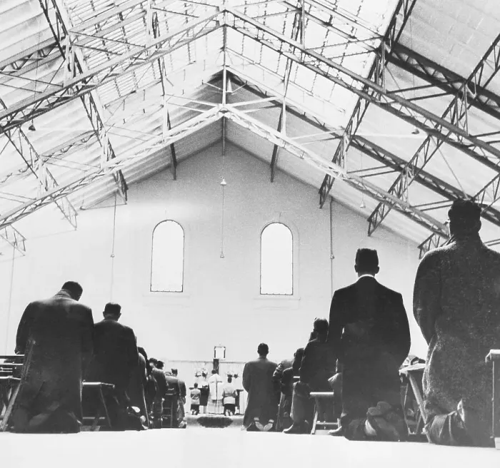 Framed Print : Church Services Held at Armory in Connecticut Framed Print : Church Services Held at Armory in Connecticut