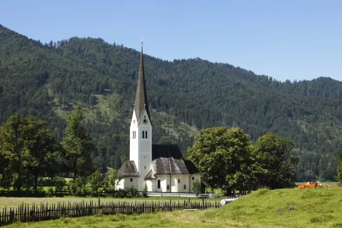 Framed Print : Church of St. Leonhard, Fischhausen at Schliersee lake, Mangfall Mountains, Upper Bavaria, Bavaria, Germany, Europe Framed Print : Church of St. Leonhard, Fischhausen at Schliersee lake, Mangfall Mountains, Upper Bavaria, Bavaria, Germany, Europe