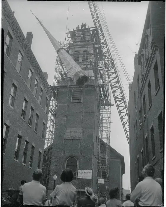 Framed Print : Church Steeple During Construction Framed Print : Church Steeple During Construction