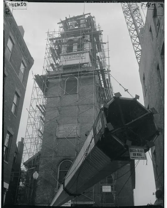 Framed Print : Church Steeple During Construction Framed Print : Church Steeple During Construction