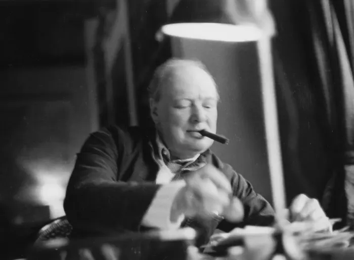 Framed Print : Churchill At His Desk Framed Print : Churchill At His Desk