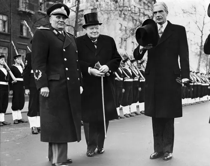 Framed Print : Churchill and Eden Greet Tito in London Framed Print : Churchill and Eden Greet Tito in London