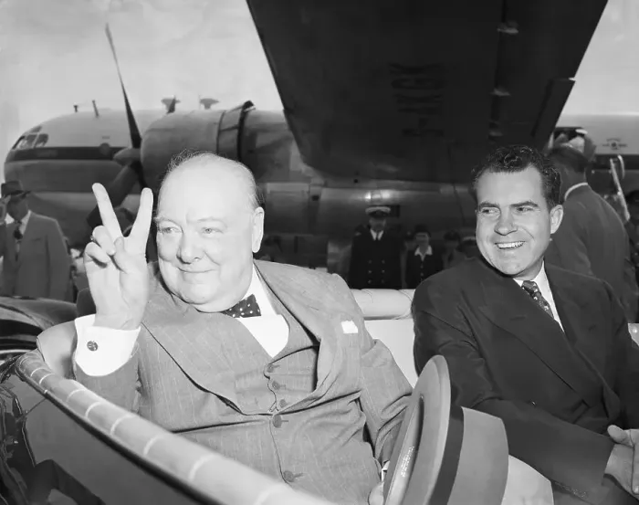 Framed Print : Churchill Giving Victory Sign From Car Framed Print : Churchill Giving Victory Sign From Car