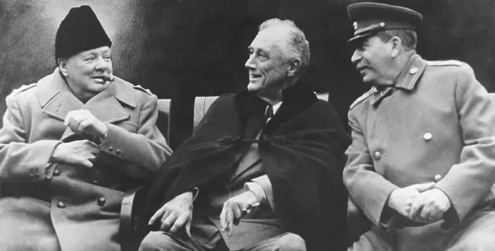 Framed Print : Churchill, Roosevelt, and Stalin at Yalta