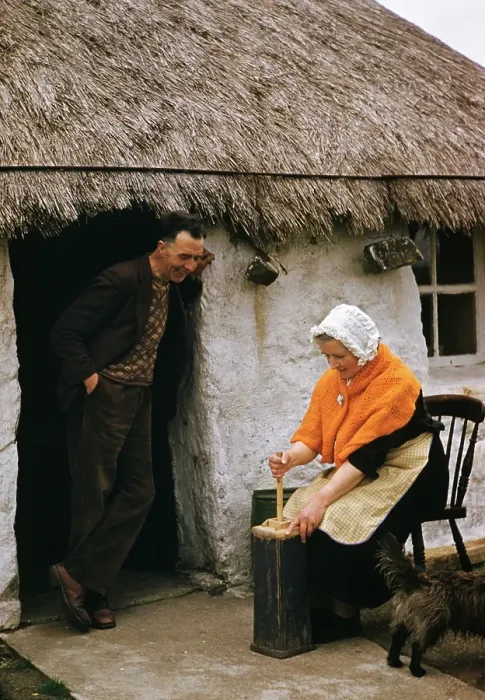 Framed Print : Churning Butter