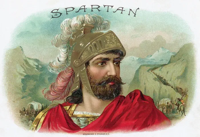 Framed Print : Cigar Box Label With Helmeted Spartan Framed Print : Cigar Box Label With Helmeted Spartan