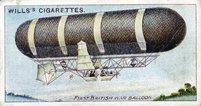 Framed Print : Cigarette card of British military dirigible i Secundus Framed Print : Cigarette card of British military dirigible i Secundus
