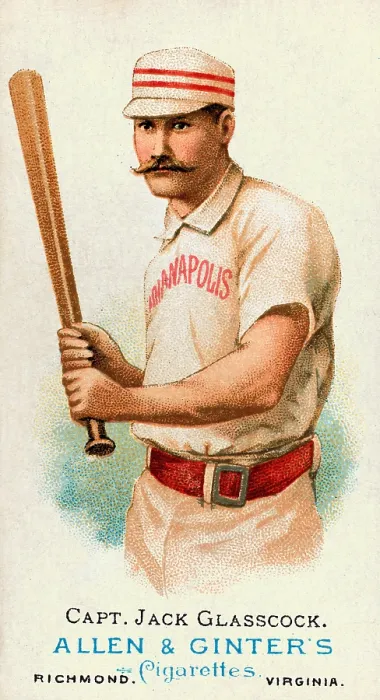 Framed Print : Cigarette Card Of Jack Glasscock Framed Print : Cigarette Card Of Jack Glasscock