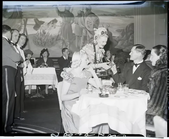 Framed Print : Cigarette Girl at NY Night Club 1939 Framed Print : Cigarette Girl at NY Night Club 1939