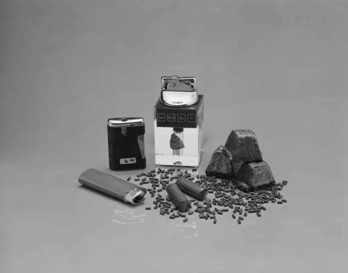 Framed Print : Cigarette lighters with flints on white background Framed Print : Cigarette lighters with flints on white background