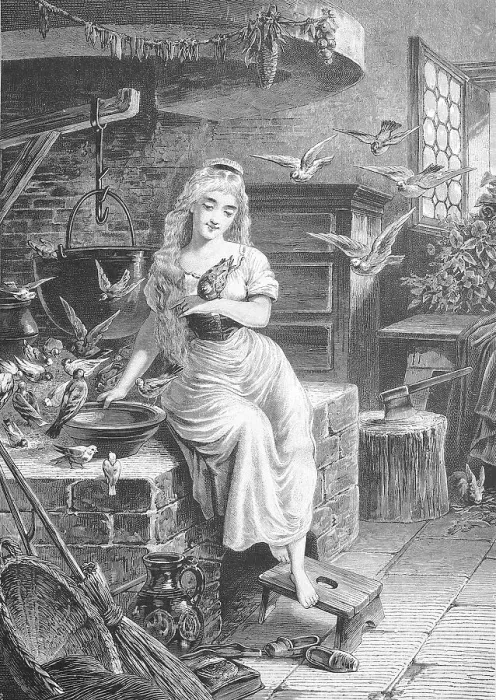 Framed Print : Cinderella or Cinderella, girl sitting at the stove surrounded by many birds, kitchen scene, Germany, Historisch, historical, digitally improved reproduction of an original from the 19th century Framed Print : Cinderella or Cinderella, girl sitting at the stove surrounded by many birds, kitchen scene, Germany, Historisch, historical, digitally improved reproduction of an original from the 19th century