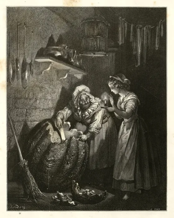 Framed Print : Cinderellas fairy godmother carving the pumpkin into a coach Framed Print : Cinderellas fairy godmother carving the pumpkin into a coach