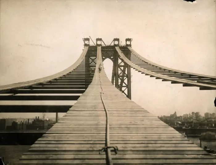 Framed Print : circa 1908: View of the Manhattan Bridge Framed Print : circa 1908: View of the Manhattan Bridge