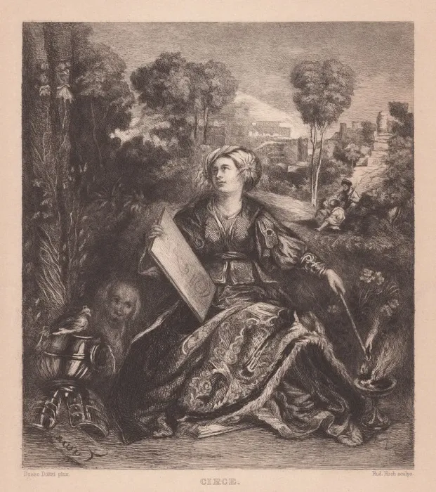 Framed Print : Circe (Melissa), Greek goddess of magic, painted by Dosso Dossi Framed Print : Circe (Melissa), Greek goddess of magic, painted by Dosso Dossi