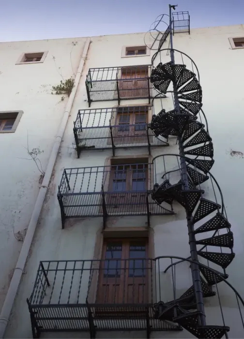 Framed Print : Circular stairs on old building Framed Print : Circular stairs on old building