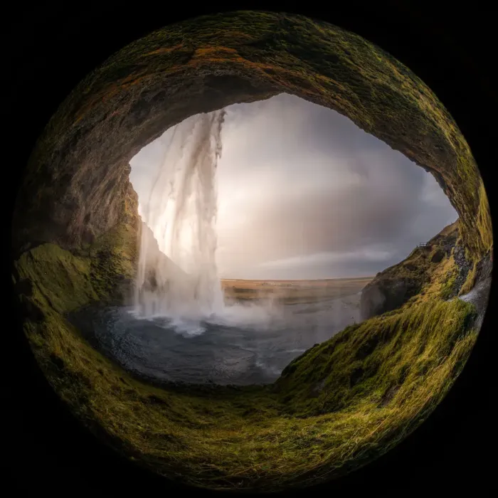 Framed Print : Circular view of Seljalandsfoss Framed Print : Circular view of Seljalandsfoss