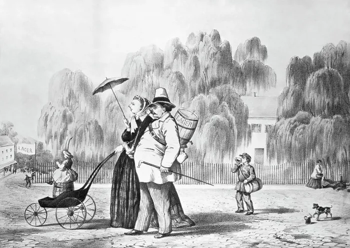 Framed Print : Citizens Carrying Beer While Strolling Framed Print : Citizens Carrying Beer While Strolling