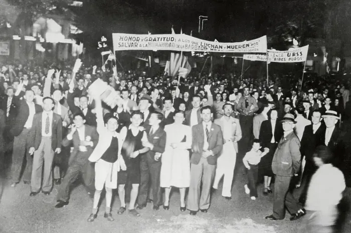 Framed Print : Citizens Marching in Street of Montevideo with Signs Framed Print : Citizens Marching in Street of Montevideo with Signs