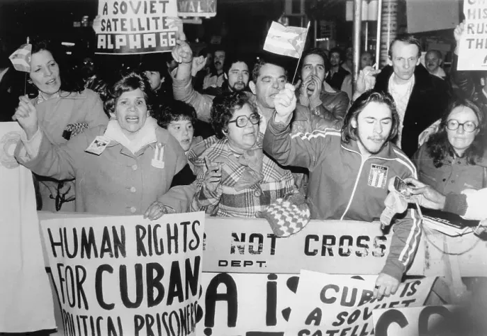 Framed Print : Citizens Protesting Arrival of Fidel Castro Framed Print : Citizens Protesting Arrival of Fidel Castro