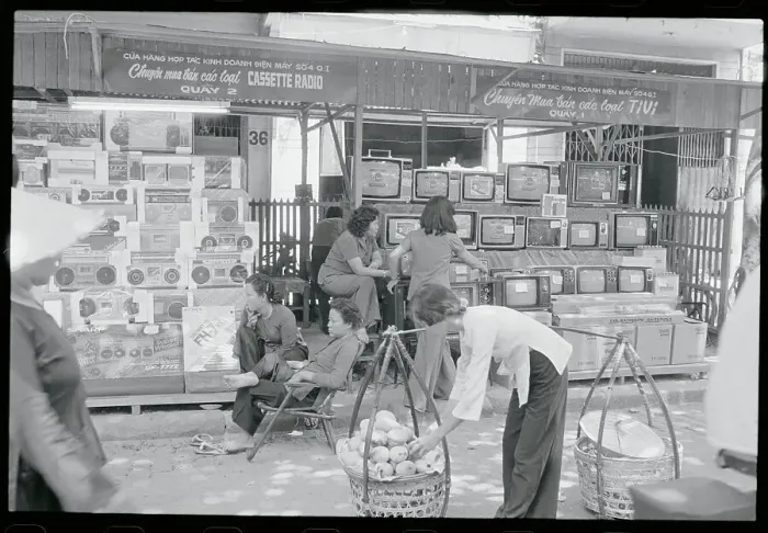 Framed Print : Citizens Shopping for Televisions and Radios Framed Print : Citizens Shopping for Televisions and Radios