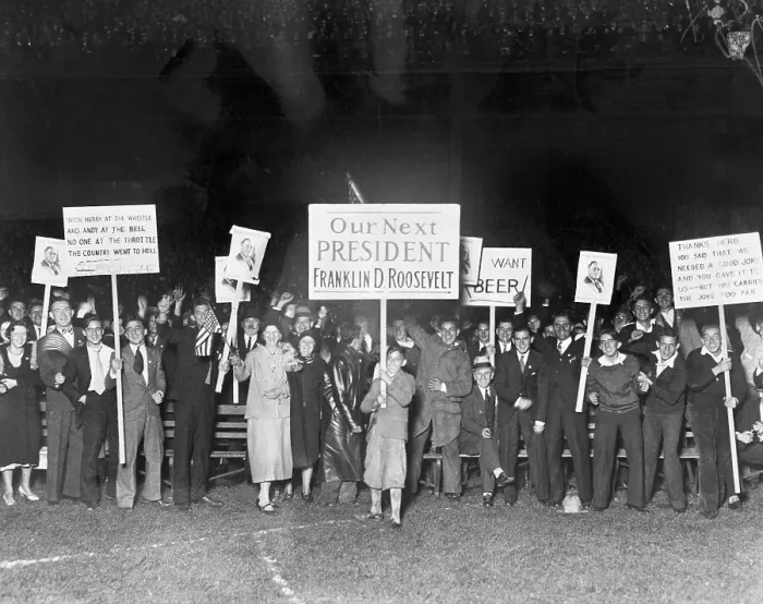 Framed Print : Citizens with Signs for Franklin D. Roosevelt Framed Print : Citizens with Signs for Franklin D. Roosevelt