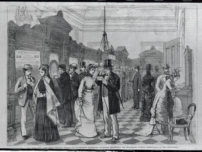 Framed Print : Citizens Standing at Bank for Transactions Framed Print : Citizens Standing at Bank for Transactions