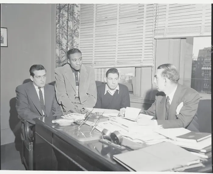 Framed Print : City College Players with Their Lawyer Jacob Grumet Framed Print : City College Players with Their Lawyer Jacob Grumet