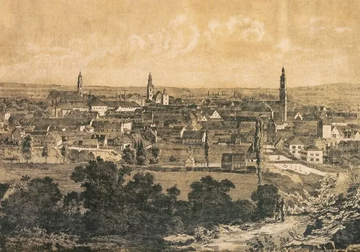 Framed Print : City of Erlangen, Bavaria, Germany, 19th century, Historic, digitally restored reproduction of an original 19th century original Framed Print : City of Erlangen, Bavaria, Germany, 19th century, Historic, digitally restored reproduction of an original 19th century original
