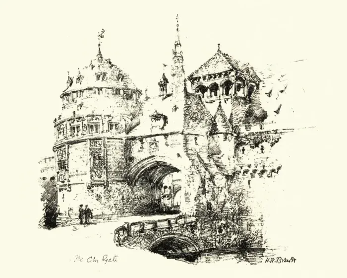 Framed Print : The city gate by h w brewer Framed Print : The city gate by h w brewer