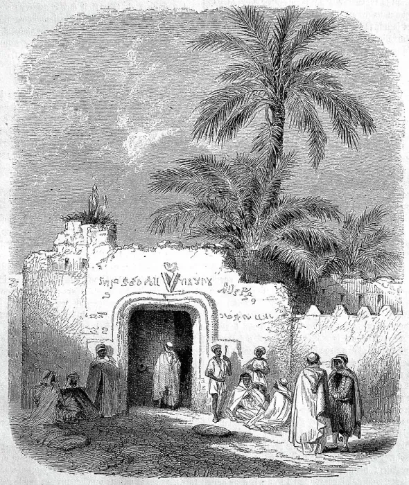 Framed Print : The City Gate of Ouragla in 1887, Algeria, Historic, digitally restored reproduction of an original 19th-century painting Framed Print : The City Gate of Ouragla in 1887, Algeria, Historic, digitally restored reproduction of an original 19th-century painting