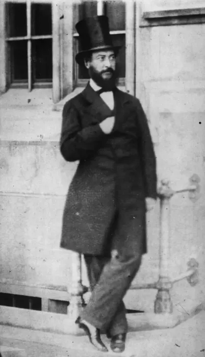 Framed Print : City Gent. circa 1860: A gentleman wearing a beaver top hat and long jacket Framed Print : City Gent. circa 1860: A gentleman wearing a beaver top hat and long jacket