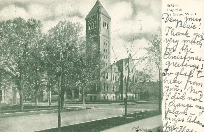 Framed Print : City Hall. A postcard of La Crosse's City Hall, La Crosse, Wisconsin, 1907 Framed Print : City Hall. A postcard of La Crosse's City Hall, La Crosse, Wisconsin, 1907