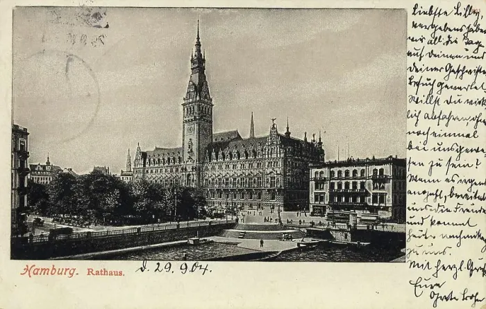 Framed Print : City Hall, Hamburg, Germany, postcard with text, view around ca 1910, historical, digital reproduction of a historical postcard, public domain, from that time, exact date unknown Framed Print : City Hall, Hamburg, Germany, postcard with text, view around ca 1910, historical, digital reproduction of a historical postcard, public domain, from that time, exact date unknown