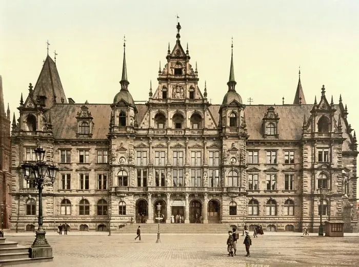 Framed Print : City Hall in Wiesbaden, Hesse, Germany, Historic, digitally restored reproduction of a photochromic print from the 1890s Framed Print : City Hall in Wiesbaden, Hesse, Germany, Historic, digitally restored reproduction of a photochromic print from the 1890s